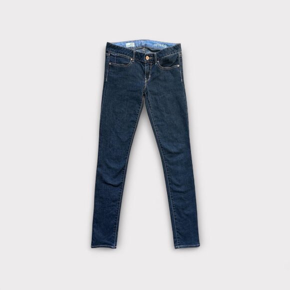 Gap 1969 Jeans Womens 27/4L Blue Always Skinny Stretch Dark Wash Denim Zip Fly - Picture 1 of 9